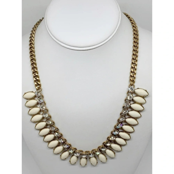 J. Crew Cream & Rhinestone Necklace - Picture 1 of 3